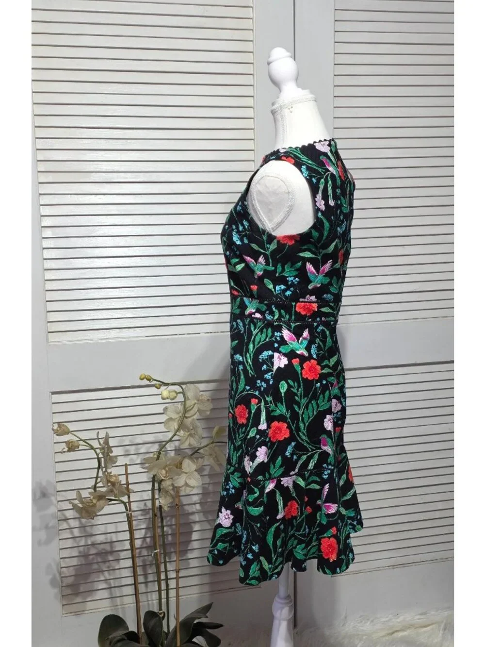 Kate Spade NY Women's Black Floral  Jardin Tile Jacquard Mini Dress Size 4 3867